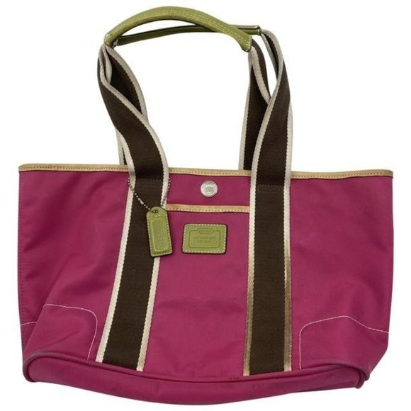 coach large pink nylon shoulder bag - Picture 1 of 9